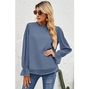 Chemisier Chemise Femme du"idien Fin de semaine Plein Manches Longues A Volants Col Rond Décontractée Vêtement de rue Noir Rose Claire Kaki Hauts Standard S miniinthebox