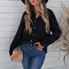Chemisier Chemise Femme du"idien Fin de semaine Plein Manches Longues Bouton Col de Chemise Décontractée Vêtement de rue Blanche Noir Bleu Hauts Standard S miniinthebox