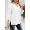Chemisier Chemise Femme du"idien Fin de semaine Plein Manches Longues Bouton Col de Chemise Décontractée Vêtement de rue Blanche Noir Bleu Hauts Standard S miniinthebox