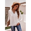 Chemisier Chemise Femme du"idien Fin de semaine Plein Manches Longues Dentelle Col en V Décontractée Vêtement de rue Vert Blanche Noir Hauts Standard S miniinthebox