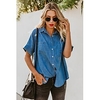 Chemisier Chemise Femme du"idien Fin de semaine Plein Manches Longues Poche Bouton Col de Chemise Décontractée Vêtement de rue Vert Noir Bleu Hauts Standard S miniinthebox