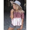 Chemisier Chemise Femme Vacances Fin de semaine Tie Dye Manches Courtes Epaules Dénudées Imprimer Epaules Dénudées Décontractée Vêtement de rue Rose Claire Hauts Standard S / 3D effet miniinthebox