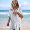 Chemisier Chemise Femme Vacances Plage Plein Manches Courtes Découpé Col en V Décontractée Plage Vert Blanche Noir Hauts Ample Taille unique miniinthebox