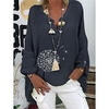 Chemisier Chemise Femme Vert Violet Rose Claire Pissenlit Imprimer Manches Longues Vacances Fin de semaine Vêtement de rue Casual Col V Longue Lin Ample Fleur S miniinthebox