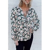 Chemisier Péplum Chemise Femme du"idien Fin de semaine Fleur Floral Manches Longues Lacet Tunique fluide Imprimer Col en V Décontractée Vêtement de rue Vert Bleu Rose Claire Hauts Standard S miniinthebox