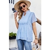Chemisier Péplum Chemise Femme du"idien Fin de semaine Plein Manches Courtes Tunique fluide Col en V Décontractée Vêtement de rue Blanche Noir Rose Claire Hauts Standard S miniinthebox