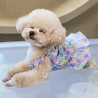 chien bowknot robe florale peau-amical pet robe de princesse chien robe d
