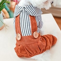 Chien Chat Combinaison-pantalon Rayure Adorable Le style mignon"idien Décontracté /"idien Vêtements pour Chien Vêtements pour chiots Tenues De Chien Doux Marron Costume pour fille et garçon miniinthebox