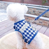 Chien Chat Harnais Tartan Avec motifs Animal Adorable Le style mignon"idien Décontracté /"idien Vêtements pour Chien Vêtements pour chiots Tenues De Chien Doux Rouge Bleu Costume pour fille miniinthebox