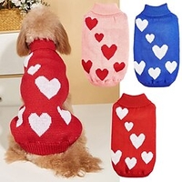 Chien Chat Manteaux Pull Vêtements pour chiots Amour Princesse Romantique Doux Saint Valentin Casual"idien Hiver Vêtements pour Chien Vêtements pour chiots Tenues De Chien Chaud Rose Rouge Bleu miniinthebox