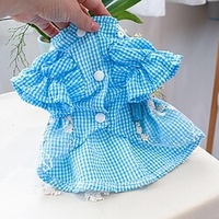 Chien Chat Robe Broderie Adorable Le style mignon"idien Décontracté /"idien Vêtements pour Chien Vêtements pour chiots Tenues De Chien Doux Bleu Costume pour fille et garçon chien Polyester miniinthebox