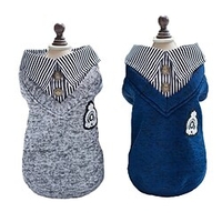 Chien Chat Sweat-shirt Vêtements pour chiots Chemises à capuche Rayure Couleur Pleine Nœud Loisir Sportif Décontracté /"idien Extérieur L