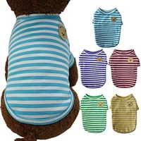 Chien Chat Tee-shirt Ours Rayure Mode Le style mignon Extérieur Casual"idien Vêtements pour Chien Vêtements pour chiots Tenues De Chien Respirable Jaune Rose Bleu Costume pour fille et garçon miniinthebox