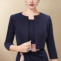Châle Etole Châles Etoles de Femme Boléro Couleur pleine Elégant Manches 3/4 Tissu extensible Boléros de Mariage Avec Couleur Pure Pour robe demoiselle d honneur Toutes les Saisons miniinthebox
