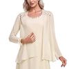Châle Etole Châles Etoles de Femme Wraps de la mère Paillettes Elégant manche longue Mousseline de soie Boléros de Mariage Avec Paillette Pour Soirée Toutes les Saisons miniinthebox
