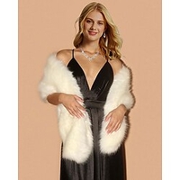 Châles en Fourrure Châles Etoles de Femme Elégant Luxueux Elégant Garder au chaud Sans Manches Fausse Fourrure Boléros de Mariage Avec Couleur Pure Pour Mariage Automne hiver miniinthebox