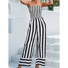 Combinaison Femme Lacet Rayé Sans Bretelles Vêtement de rue Plein Air du"idien Standard Sans Manches Noir S Printemps miniinthebox