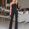 Combinaison-pantalon Femme Cordon Couleur unie Sans Manches Une Epaule Elégant Taille haute Blanche Noir Rose Claire Fuchsia Bleu Roi Rouge S M L XL miniinthebox