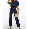 Combinaison-pantalon Femme Pantalon de Yoga Fluide Ceinturé Couleur unie Manches Courtes Décontractée Ample Bleu Noir Rose Claire Rouge Bleu Marine Jaune Beige S M L XL XXL 3XL miniinthebox