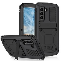 coque de téléphone pour samsung galaxy coque intégrale s22 ultra plus s21 fe 5g antichoc antipoussière couleur unie silicone métal miniinthebox