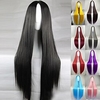 cosplay perruque costume perruque synthétique perruque droite partie médiane perruque pour les femmes délié naturel perruques noir long brun clair lac bleu brillant vert violet jaune 28 pouces miniinthebox