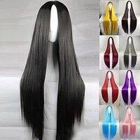 cosplay perruque costume perruque synthétique perruque droite partie médiane perruque pour les femmes délié naturel perruques noir long brun clair lac bleu brillant vert violet jaune 28 pouces miniinthebox