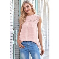 Débardeur Camisoles Femme du"idien Fin de semaine Plein Sans Manches Col Rond Décontractée Vêtement de rue Blanche Noir Violet Hauts Standard S miniinthebox