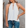 Débardeur Camisoles Femme du"idien Fin de semaine Plein Sans Manches Découpé Col Rond Décontractée Vêtement de rue Blanche Noir Bleu Hauts Standard S miniinthebox