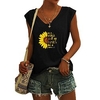 Débardeur Camisoles Femme Vacances Fin de semaine Fleur Spot Multicouleur Lettre Sans Manches Imprimer Col en V Décontractée Vêtement de rue Vert Blanche Noir Hauts Standard S / 3D effet miniinthebox