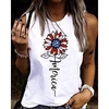 Débardeur Camisoles Femme Vacances Fin de semaine Fleur Spot Multicouleur Lettre Sans Manches Imprimer Col Rond Décontractée Vêtement de rue Blanche Noir Bleu Hauts Standard S miniinthebox