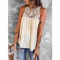 Débardeur Gilet Femme Vacances Fin de semaine Plein Sans Manches Découpé Tunique fluide Col Rond Décontractée Vêtement de rue Blanche Noir Rose Claire Hauts Standard S miniinthebox
