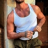 Débardeur Gilet Homme Couleur unie Col Ras du Cou Manches Courtes Plein Air Décontractée du"idien Standard Mélange de Coton basique Mode Classique miniinthebox