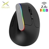 delux m618c sans fil silencieux ergonomique vertical 6 boutons souris de jeu usb récepteur rgb 1600 dpi optique souris avec pour pc portable miniinthebox