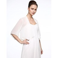 Demi Manches Manteaux / Vestes Mousseline de soie / Polyester Mariage / Fête / Soirée Etoles de Femme / Boléro Avec Drapée / Couleur Unie miniinthebox