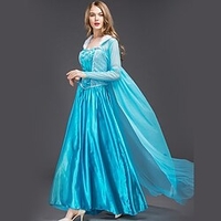 Déguisement Halloween Femme Princesse Conte de Fée Elsa Reine des Neiges robe de vacances Robe Costume de Cosplay Noël Halloween Carnaval Satin / Tulle Coton Bleu Costumes Carnaval miniinthebox