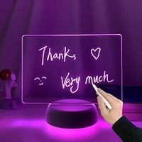 DIY 3d note board creative led night light 16 changement de couleur usb babillard télécommande et tactile babillard lumière avec stylo grand cadeau pour filles garçons enfants miniinthebox