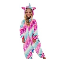 Enfant Pyjama Kigurumi Licorne Cheval volant Galaxie Combinaison de Pyjamas Flanelle Cosplay Pour Garçons et filles Noël Pyjamas Animale Dessin animé Fête / Célébration Les costumes miniinthebox