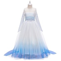 enfants filles congelés elsa costume robe performance fête bleu violet bleu clair asymétrique à manches longues princesse robes douces automne hiver coupe régulière 3-12 ans miniinthebox