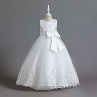 enfants petites filles robe couleur unie une ligne robe soirée performance bleu marine asymétrique sans manches princesse douce robes automne hiver coupe classique 3-12 ans miniinthebox