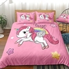 Ensemble de housse de couette 3 pièces motif licorne ensembles de literie d
