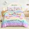 Ensemble de housse de couette 3 pièces motif licorne ensembles de literie d
