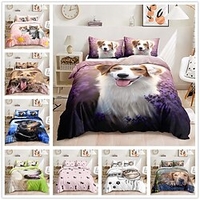 Ensemble de housse de couette 3 pièces pour chien de compagnie ensemble de literie housse de couette confortable en microfibre douce et légère comprenant 1 housse de couette 2 taies d