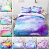 Ensembles de literie 3 pièces espace étoilé brillant mystérieux nébuleuse housse de couette reine mariage literie microfibre housse de couette ultra douce (1 housse de couette 2 taies d