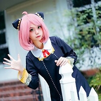 ESPION×FAMILLE Anya Faussaire Perruques de Cosplay Femme Bob Coupe Carré Avec Frange / Fibre résistante à la chaleur Droit crépu Rose Adolescent Adulte Perruque d