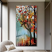 fait à la main peint à la main art mural abstrait moderne leonid afremov aotumn arbre paysage décoration de la maison décor toile roulée pas de cadre non étiré miniinthebox