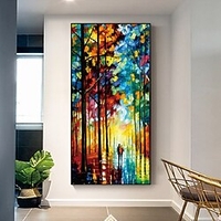 fait à la main peint à la main art mural abstrait moderne leonid afremov paysage décoration de la maison décor toile roulée pas de cadre non étiré miniinthebox