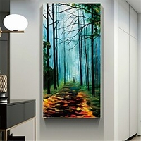 fait à la main peint à la main art mural abstrait moderne leonid afremov paysage décoration de la maison décor toile roulée pas de cadre non étiré miniinthebox