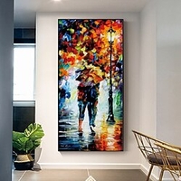 fait à la main peint à la main art mural moderne abstrait leonid afremov amoureux décoration de la maison décor toile roulée pas de cadre non étiré miniinthebox