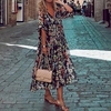 Femme Ample Robe mi-longue Demi Manches Floral Imprimer Imprimer Printemps Eté Col en V Vacances Bohème Ample 2022 S M L XL XXL miniinthebox