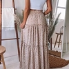 Femme Balançoire Jupe longue Maxi Polyester Blanche Café Jupes Cordon Épissure Imprimer Mode Vacances Fin de semaine S M L miniinthebox